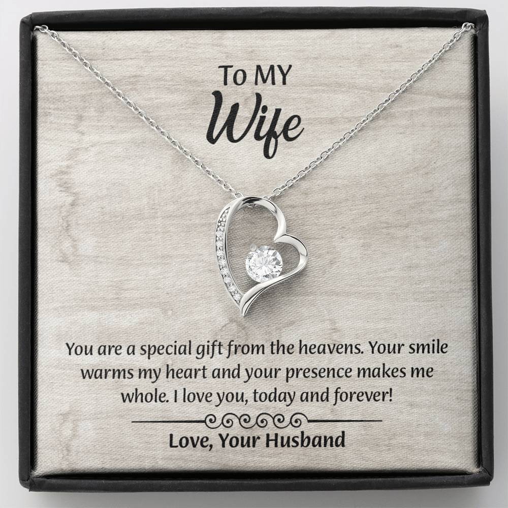 To My Wife Forever Love Necklace, Wife Jewelry, Romantic Anniversary Gift for Wife, Wife Birthday Gift, Necklace for Wife