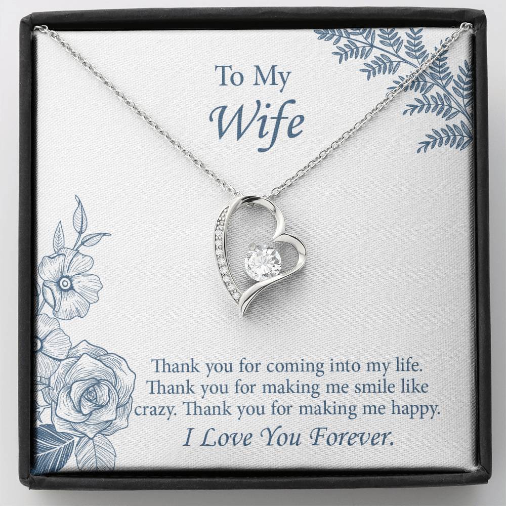 Forever Love Necklace for Wife, Necklace for Wife, Message Card Jewelry, Romantic Anniversary gift for Wife, Wife Birthday Gift