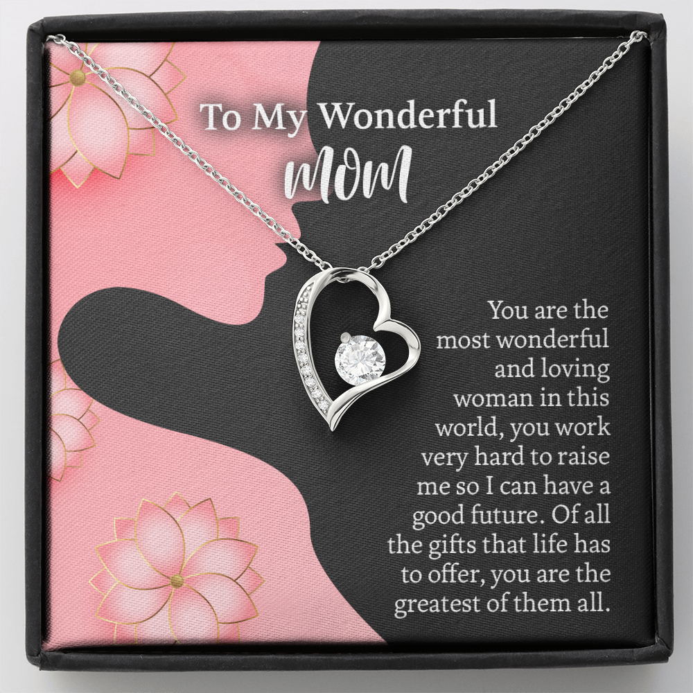 To My Wonderful Mom Necklace, Mothers Day Gift for Mom, Thoughtful Present from Son, Mom Necklace From daughter