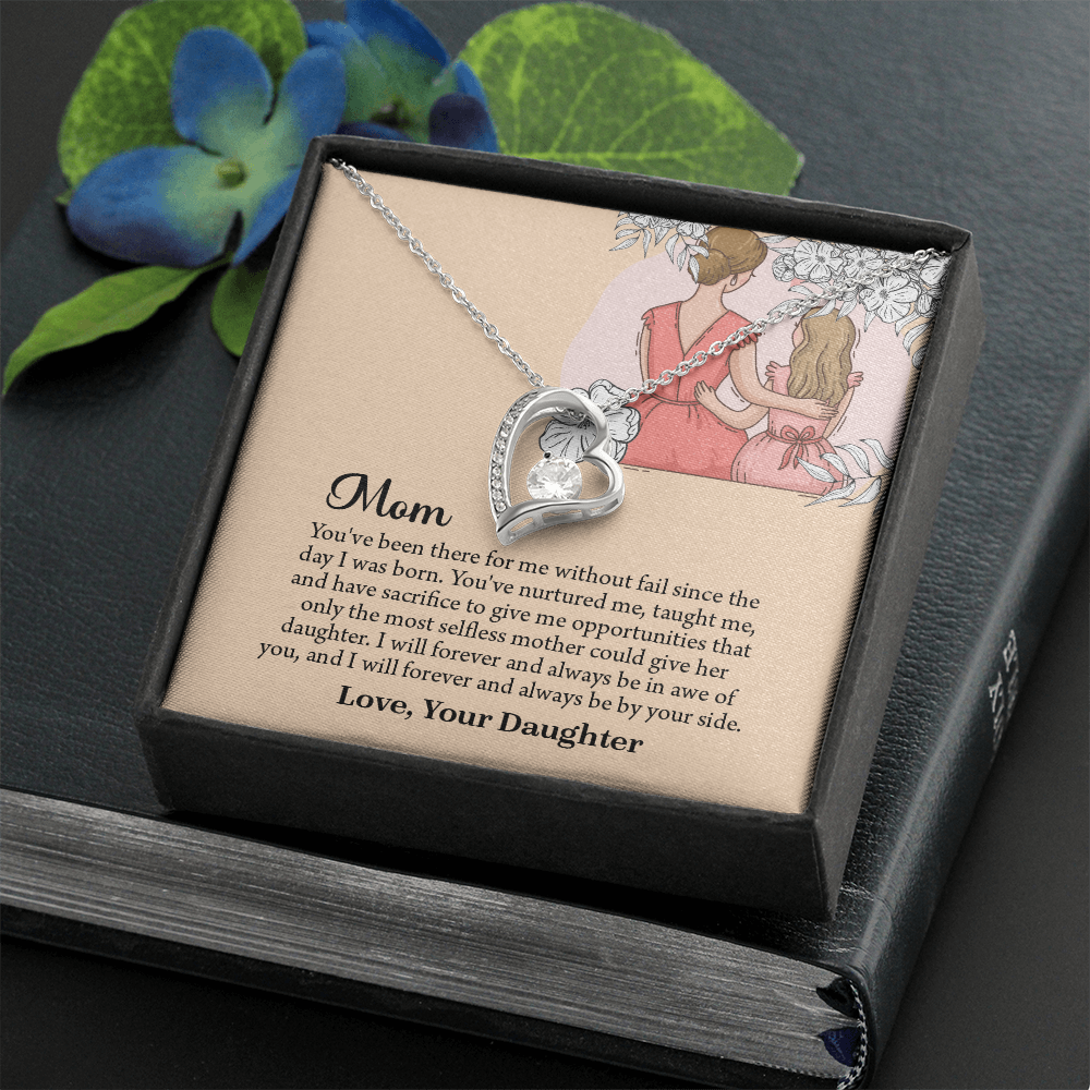Mom Necklace, Mom Birthday Gift from Daughter, Mothers Day Necklace, Message Card Jewelry For Mom