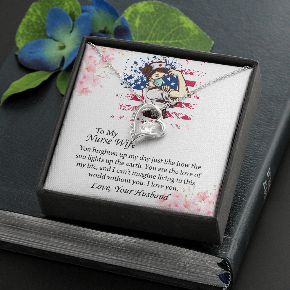 To My Nurse Wife Forever Love Necklace, Anniversary Gift for Wife, Wife Birthday Gift, Nurse Graduation Jewelry Gifts