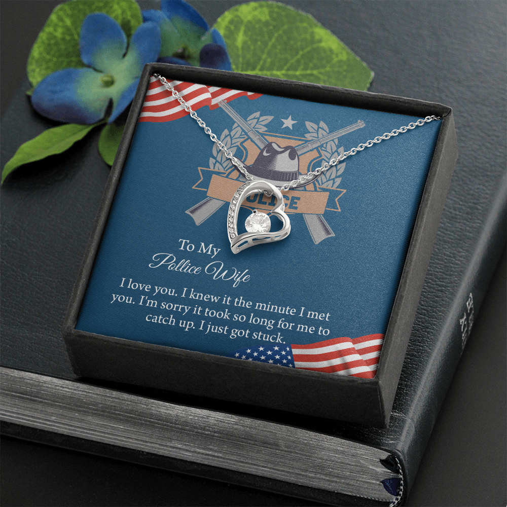 To My Police Wife Forever Love Necklace, Gift for Police Officer Wife, Police Wife Anniversary Present, Husband To Wife Birthday Gifts