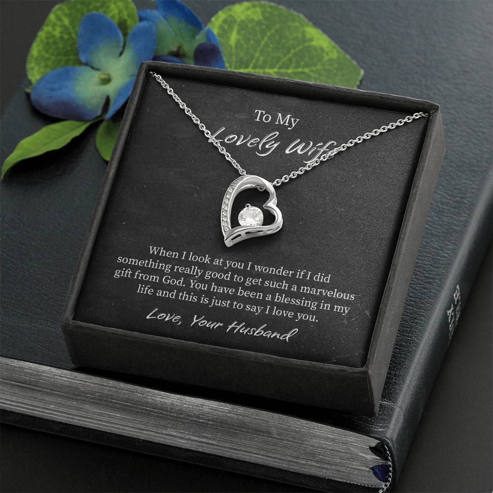 My Lovely Wife Forever Love Necklace, Romantic Anniversary Gift for Wife, Wife Birthday Gift, Necklace for Wife