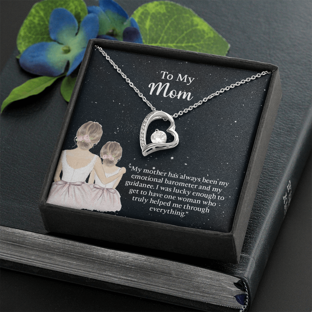 To My Mom Forever Love Necklace, Mom Birthday Gift From Daughter, Mothers Day Necklace, Message Card Jewelry For Mom