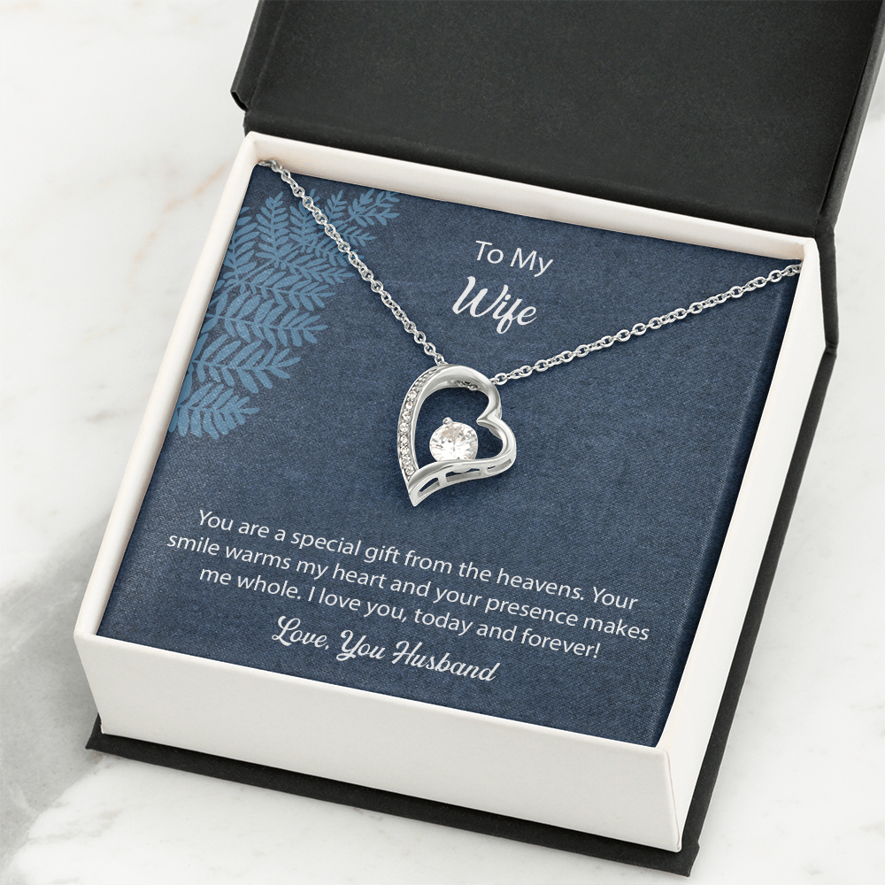 To My Wife Forever Love Necklace, Jewelry For Wife, Anniversary Gift For Wife, Wife Birthday Gift, Necklace For Wife