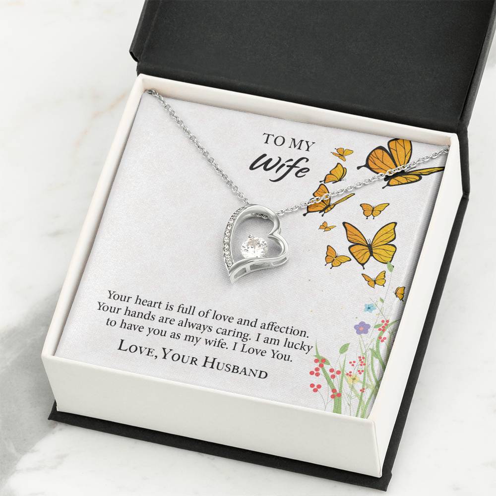 To My Wife Forever Love Necklace, Necklace Gift For Wife, Anniversary Gift For Wife, Wife Birthday Gift