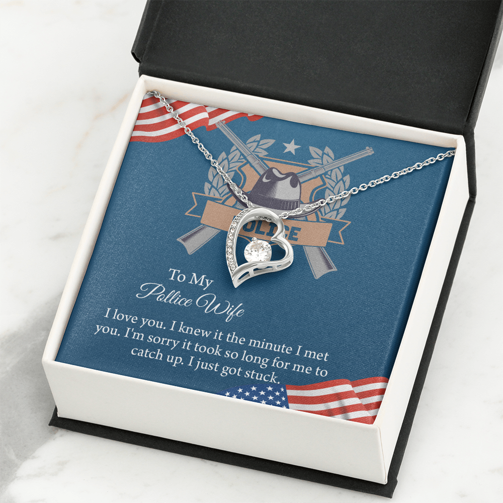 To My Police Wife Forever Love Necklace, Gift for Police Officer Wife, Police Wife Anniversary Present, Husband To Wife Birthday Gifts