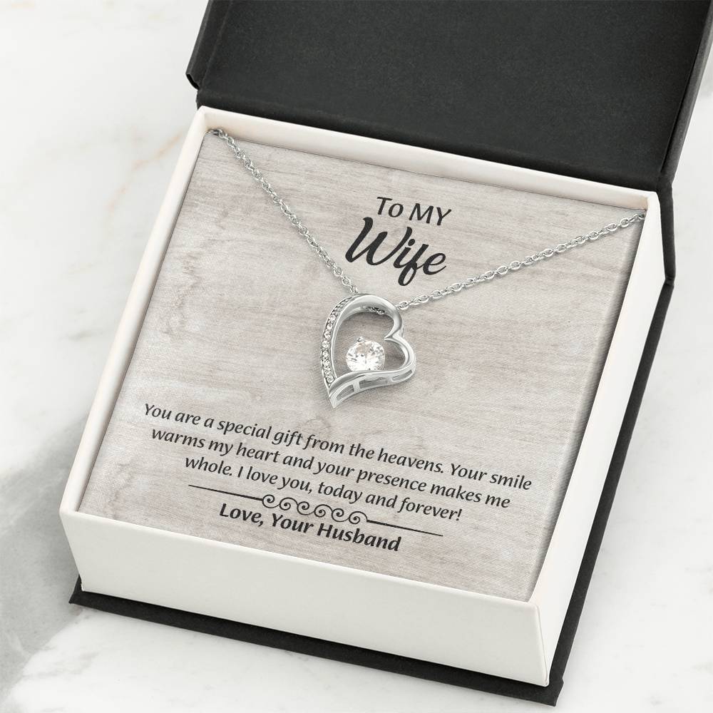 To My Wife Forever Love Necklace, Wife Jewelry, Romantic Anniversary Gift for Wife, Wife Birthday Gift, Necklace for Wife