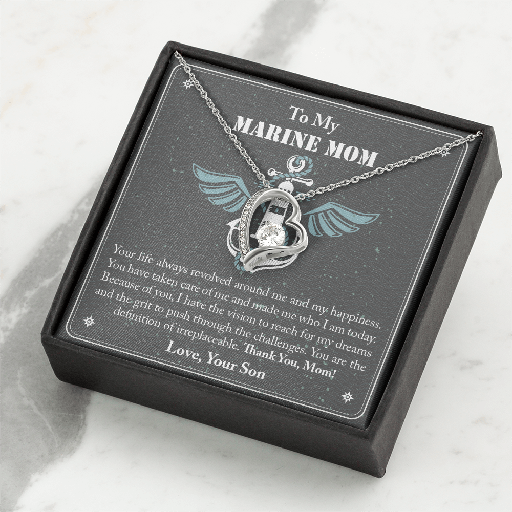 To My Marine Mom Forever Love Necklace, Military Mom Necklace, Gift For Mom Necklace, Marine Mom Gifts, Army Mom, Marine Necklace