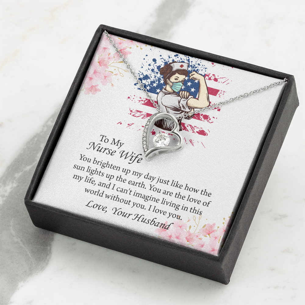 To My Nurse Wife Forever Love Necklace, Anniversary Gift for Wife, Wife Birthday Gift, Nurse Graduation Jewelry Gifts