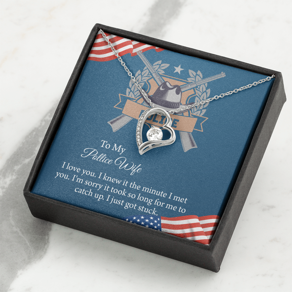 To My Police Wife Forever Love Necklace, Gift for Police Officer Wife, Police Wife Anniversary Present, Husband To Wife Birthday Gifts