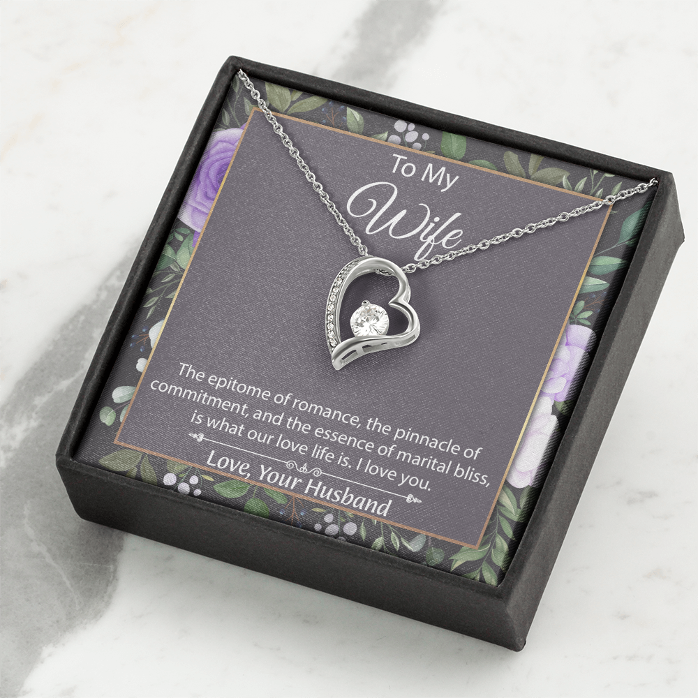 To My Wife Forever Love Necklace, Wife Sentimental Gift, Anniversary Gift For Wife, Wife Birthday Gift, Necklace For Wife