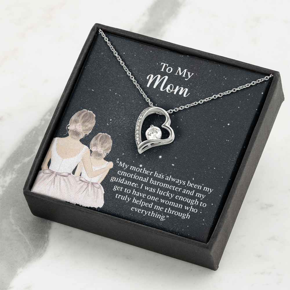To My Mom Forever Love Necklace, Mom Birthday Gift From Daughter, Mothers Day Necklace, Message Card Jewelry For Mom