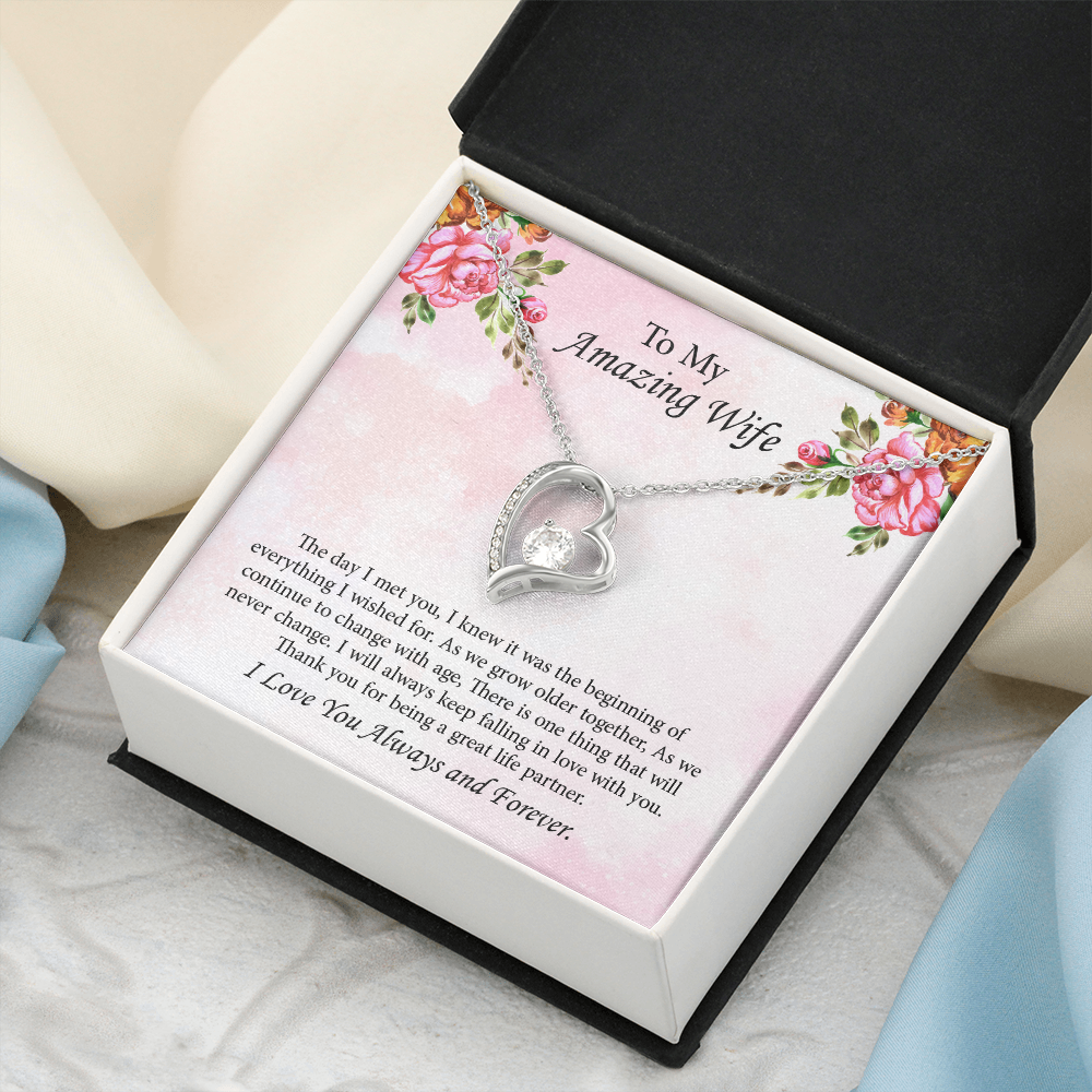 To My Amazing Wife Forever Love Necklace, Wife Jewelry, Anniversary Gift for Wife, Wife Birthday Gift, Necklace for Wife