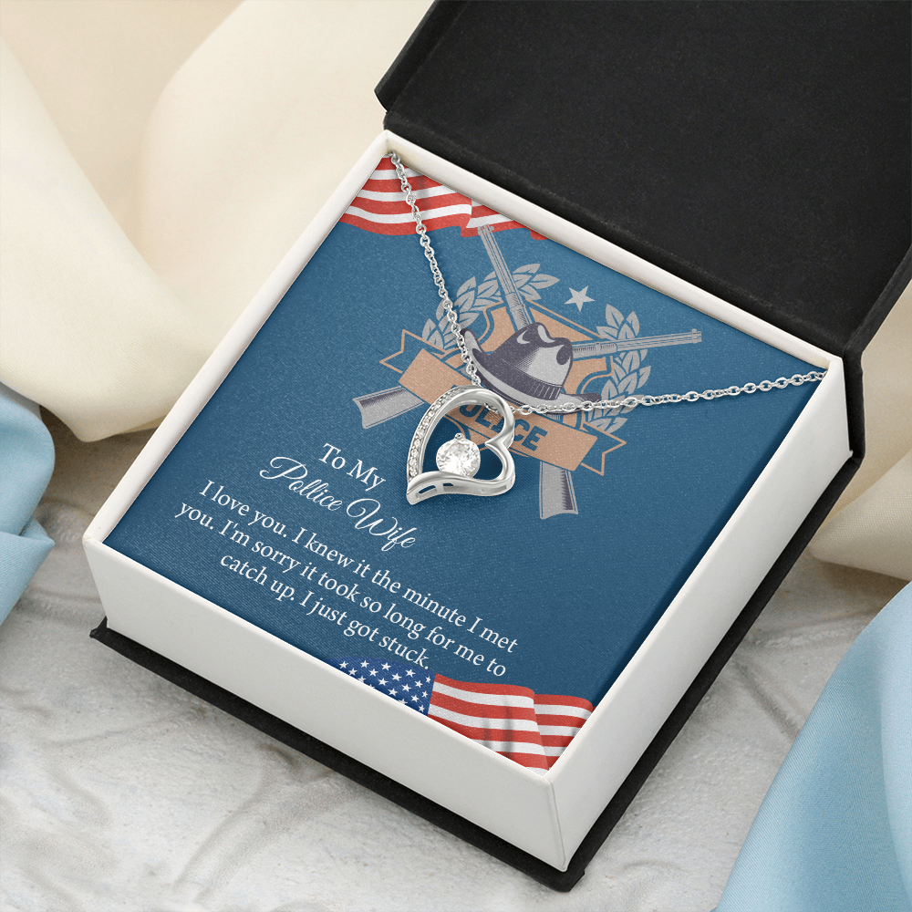 To My Police Wife Forever Love Necklace, Gift for Police Officer Wife, Police Wife Anniversary Present, Husband To Wife Birthday Gifts