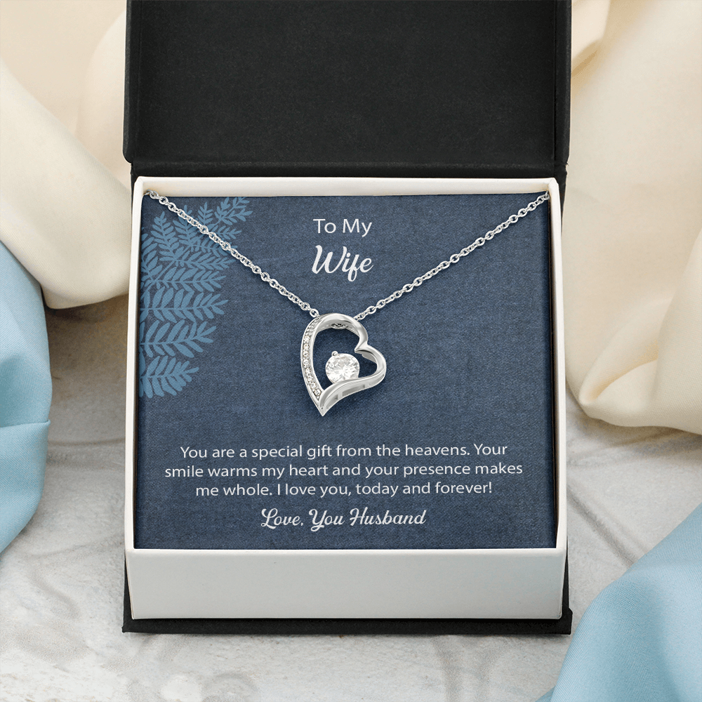 To My Wife Forever Love Necklace, Jewelry For Wife, Anniversary Gift For Wife, Wife Birthday Gift, Necklace For Wife