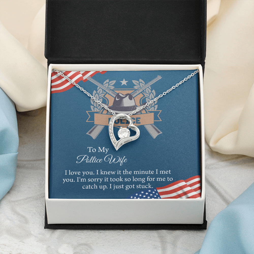 To My Police Wife Forever Love Necklace, Gift for Police Officer Wife, Police Wife Anniversary Present, Husband To Wife Birthday Gifts