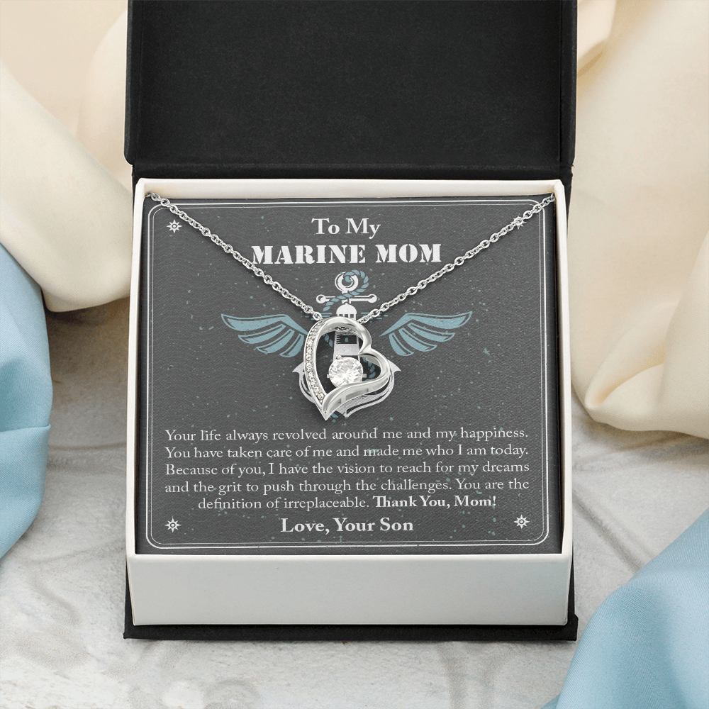 To My Marine Mom Forever Love Necklace, Military Mom Necklace, Gift For Mom Necklace, Marine Mom Gifts, Army Mom, Marine Necklace