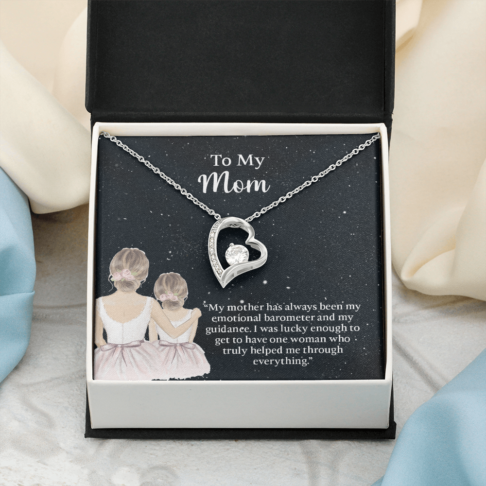 To My Mom Forever Love Necklace, Mom Birthday Gift From Daughter, Mothers Day Necklace, Message Card Jewelry For Mom