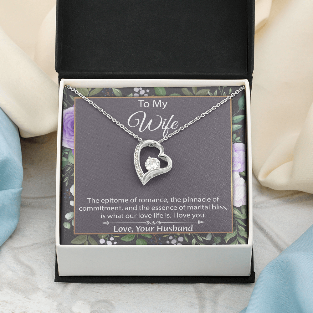 To My Wife Forever Love Necklace, Wife Sentimental Gift, Anniversary Gift For Wife, Wife Birthday Gift, Necklace For Wife