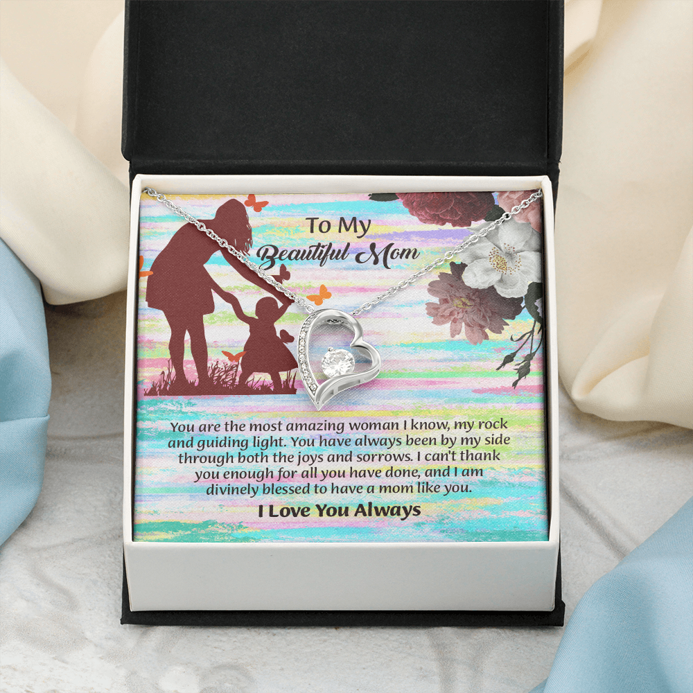 To My Beautiful Mom Necklace, Mothers Day Gift To Mom, Thoughtful Present from Son, Mom Necklace From daughter