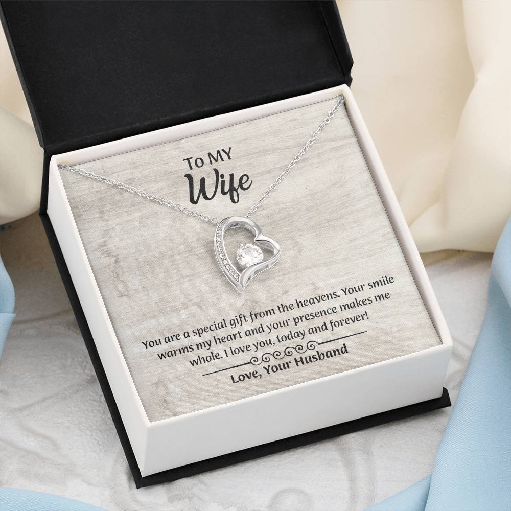 To My Wife Forever Love Necklace, Wife Jewelry, Romantic Anniversary Gift for Wife, Wife Birthday Gift, Necklace for Wife