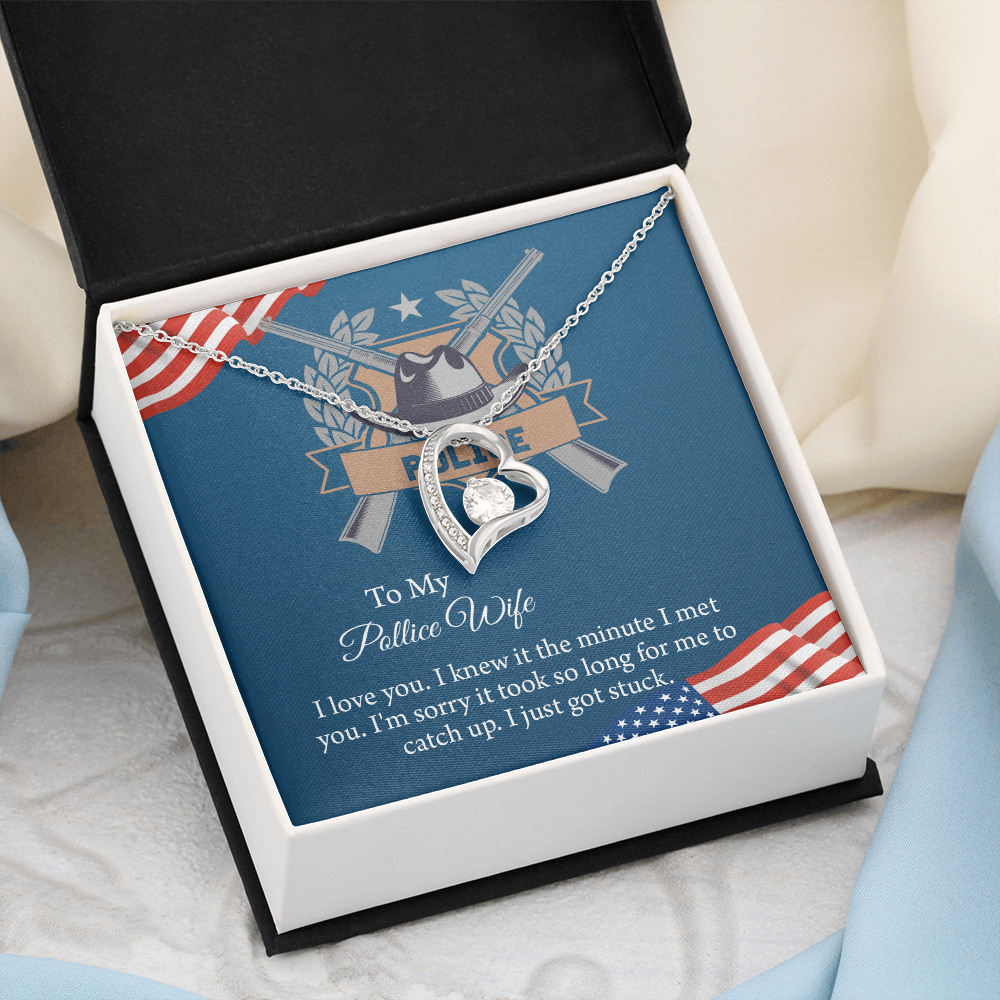To My Police Wife Forever Love Necklace, Gift for Police Officer Wife, Police Wife Anniversary Present, Husband To Wife Birthday Gifts