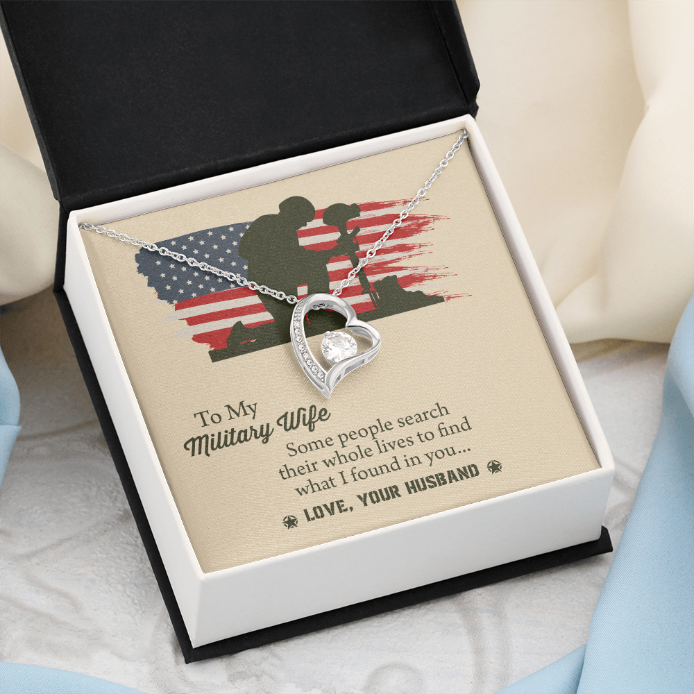 To My Military Wife Forever Love Necklace, Military Wife Gift, Gift from Husband to Wife, Anniversary Gift for Army Wife