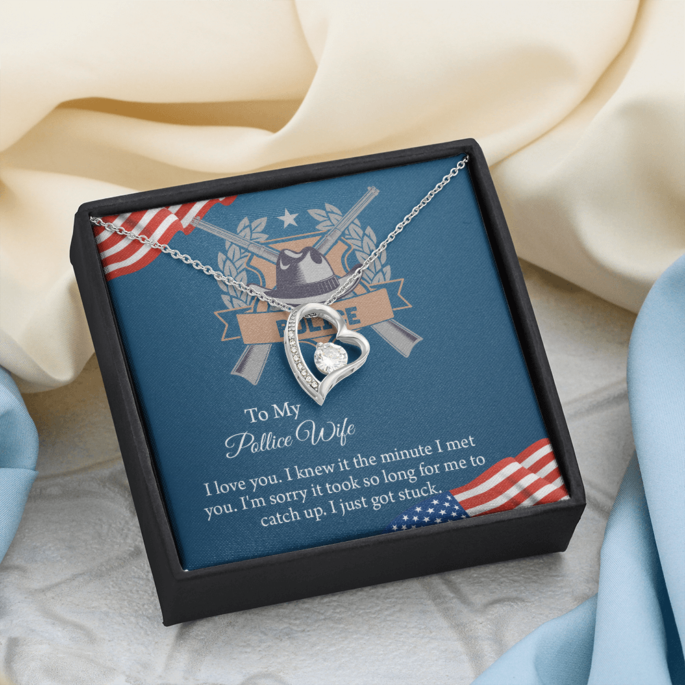 To My Police Wife Forever Love Necklace, Gift for Police Officer Wife, Police Wife Anniversary Present, Husband To Wife Birthday Gifts