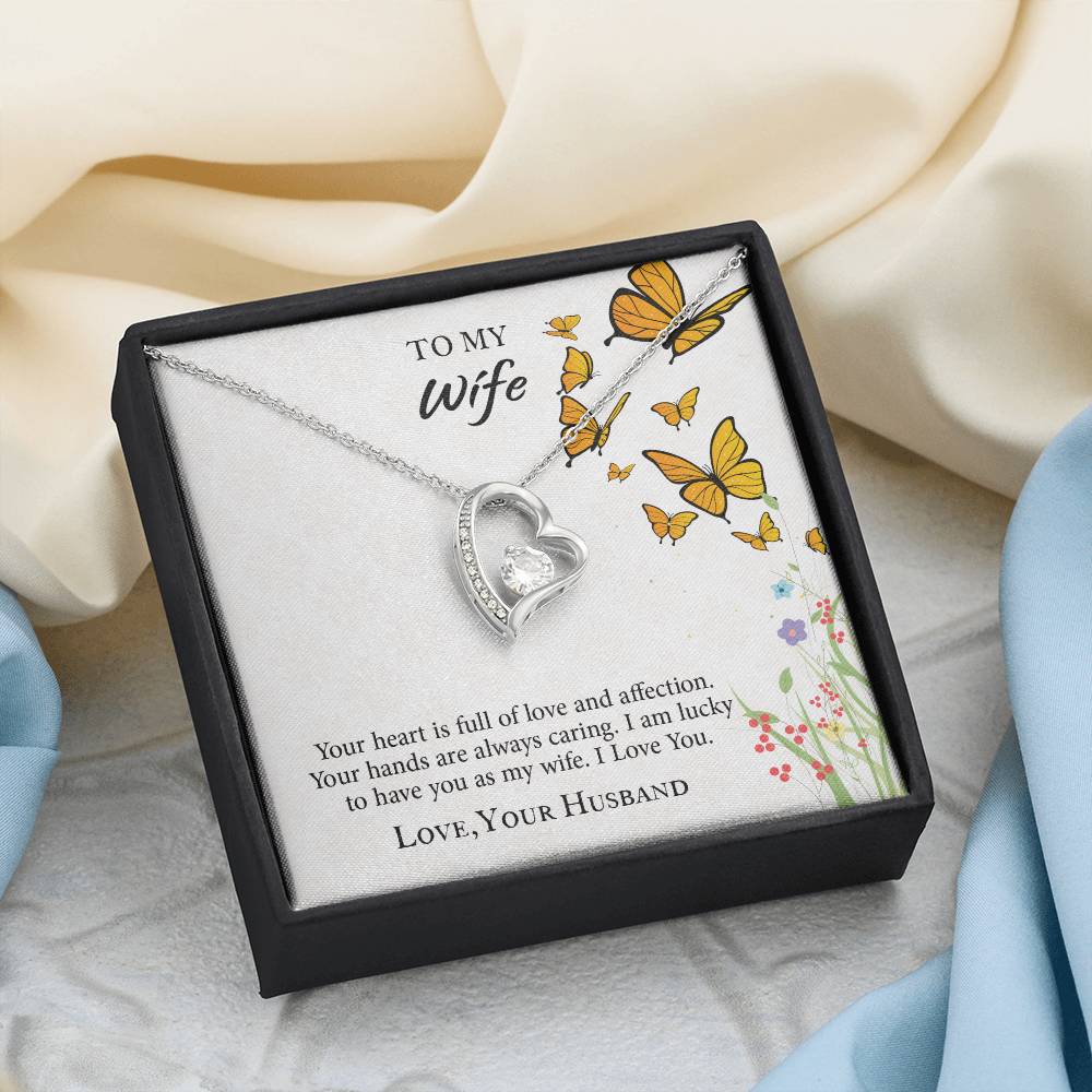 To My Wife Forever Love Necklace, Necklace Gift For Wife, Anniversary Gift For Wife, Wife Birthday Gift