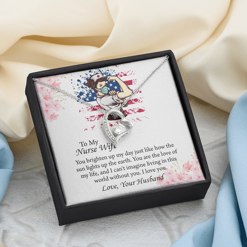 To My Nurse Wife Forever Love Necklace, Anniversary Gift for Wife, Wife Birthday Gift, Nurse Graduation Jewelry Gifts