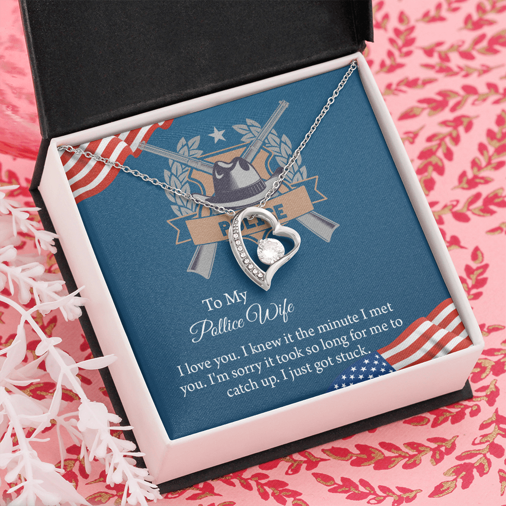 To My Police Wife Forever Love Necklace, Gift for Police Officer Wife, Police Wife Anniversary Present, Husband To Wife Birthday Gifts