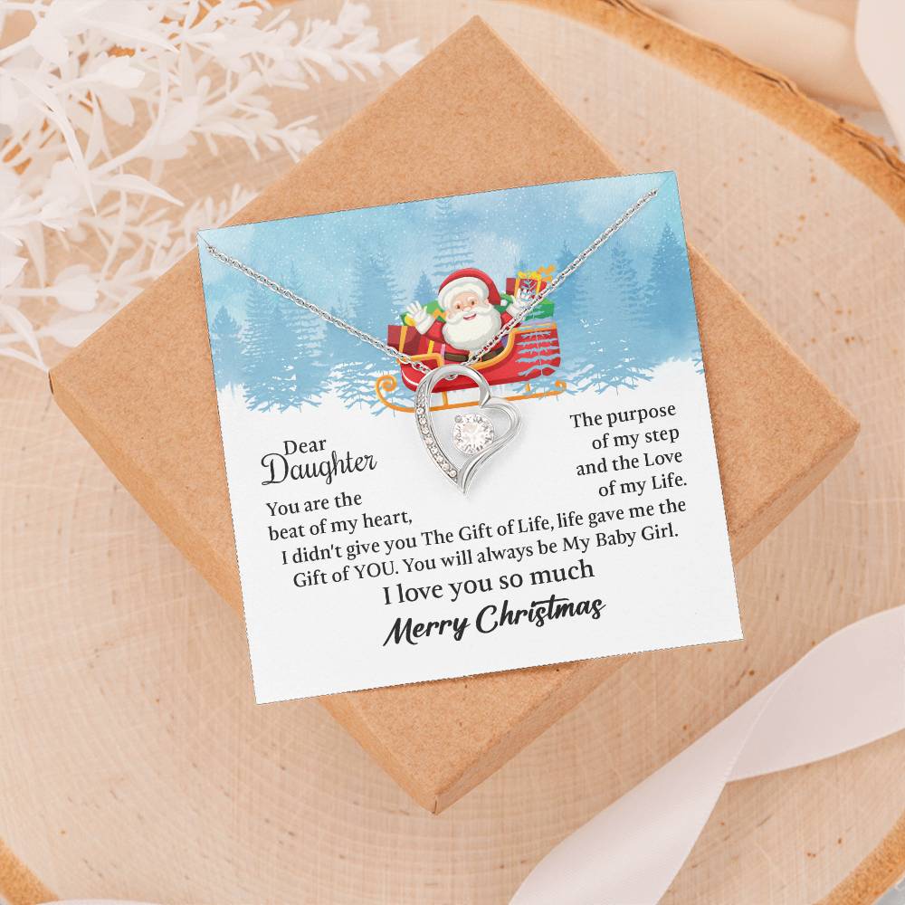 UNIDAZE Dear Daughter Forever Love Necklace, Gift For Daughter, Mother Daughter Gift, Daughter Christmas Gift ShineOn Fulfillment C30025TG C30025TR lx-C30025 PB23-WOOD PT-781 TNM-1 USER-188348