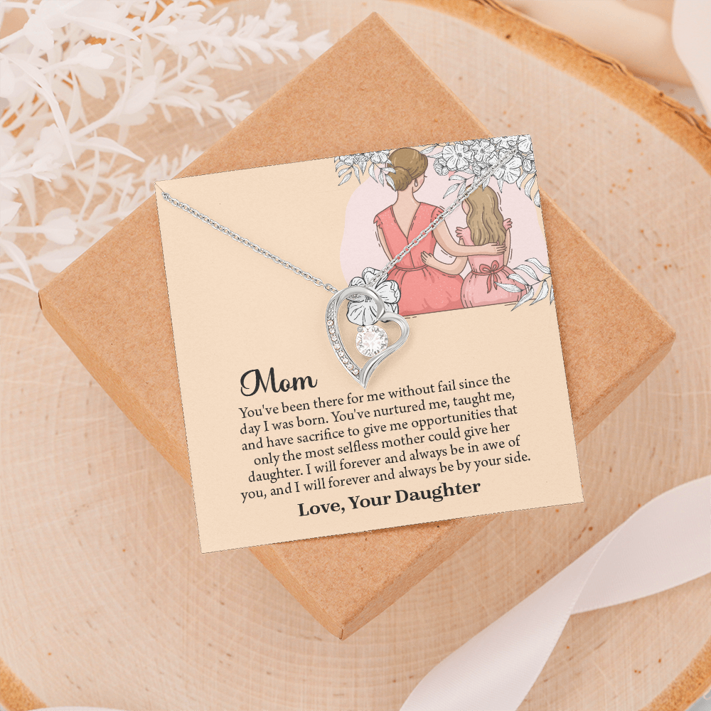 Mom Necklace, Mom Birthday Gift from Daughter, Mothers Day Necklace, Message Card Jewelry For Mom