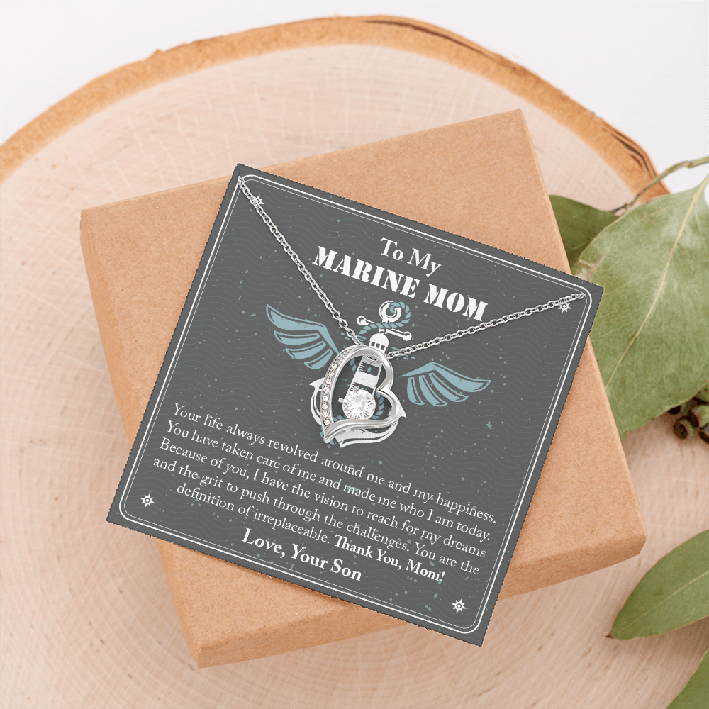 To My Marine Mom Forever Love Necklace, Military Mom Necklace, Gift For Mom Necklace, Marine Mom Gifts, Army Mom, Marine Necklace