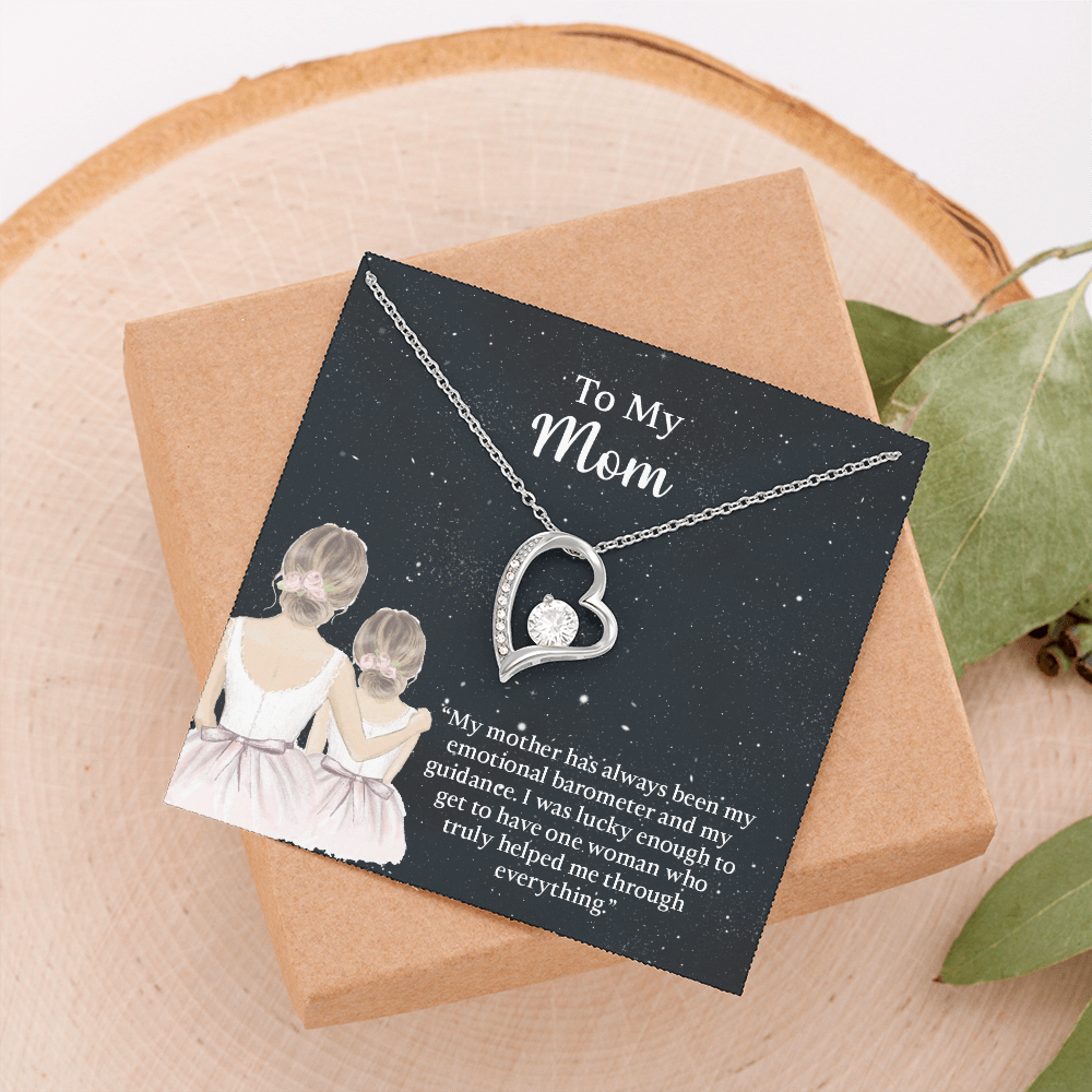 To My Mom Forever Love Necklace, Mom Birthday Gift From Daughter, Mothers Day Necklace, Message Card Jewelry For Mom