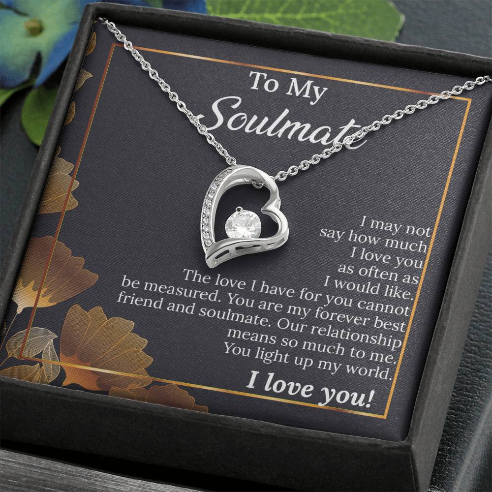 UNIDAZE To My Soulmate Necklace Unique Romantic Valentine's Gift for Her, Wife, Girlfriend, Anniversary Heart Necklace, Birthday Gift ShineOn Fulfillment C30025TG C30025TR lx-C30025 PB23-WOOD PT-781 TNM-1 USER-188348