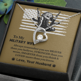 To My Military Wife Forever Love Necklace, Military Wife Gift, Gift from Husband to Wife, Anniversary Gift for Army Wife