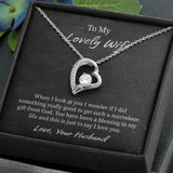 My Lovely Wife Forever Love Necklace, Romantic Anniversary Gift for Wife, Wife Birthday Gift, Necklace for Wife