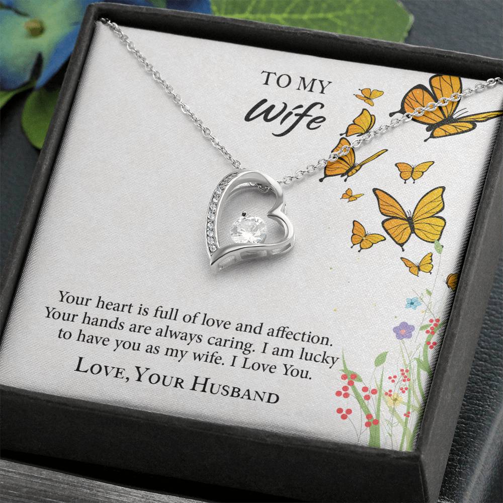 To My Wife Forever Love Necklace, Necklace Gift For Wife, Anniversary Gift For Wife, Wife Birthday Gift