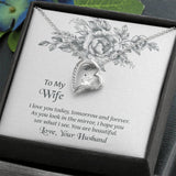 To My Wife Forever Love Necklace, Necklace For Wife, Anniversary Gift For Wife, Wife Birthday Gift