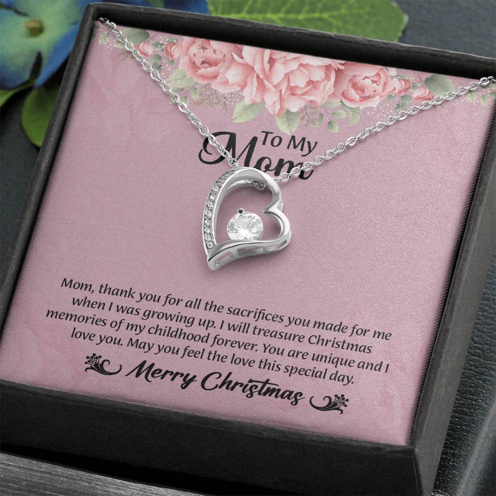 Christmas Gift for Mom, Forever Love Necklace, MOM Christmas Gift, Mom Gift Christmas, Christmas Gift Charm, Message Card