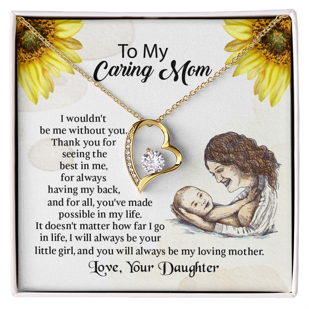 To My Mom Forever Love Necklace, Mothers Day Necklace, Mom Birthday Gift from Daughter, Message Card Jewelry For Mom