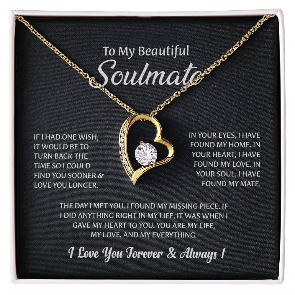 UNIDAZE To My Beautiful Soulmate Necklace, Gift for Wife,Girlfriend, Anniversary Gift, Christmas Gift for Soulmate, Soulmate Gift, Soulmate necklace ShineOn Fulfillment C30025TG C30025TR lx-C30025 PB23-WOOD PT-781 TNM-1 USER-188348