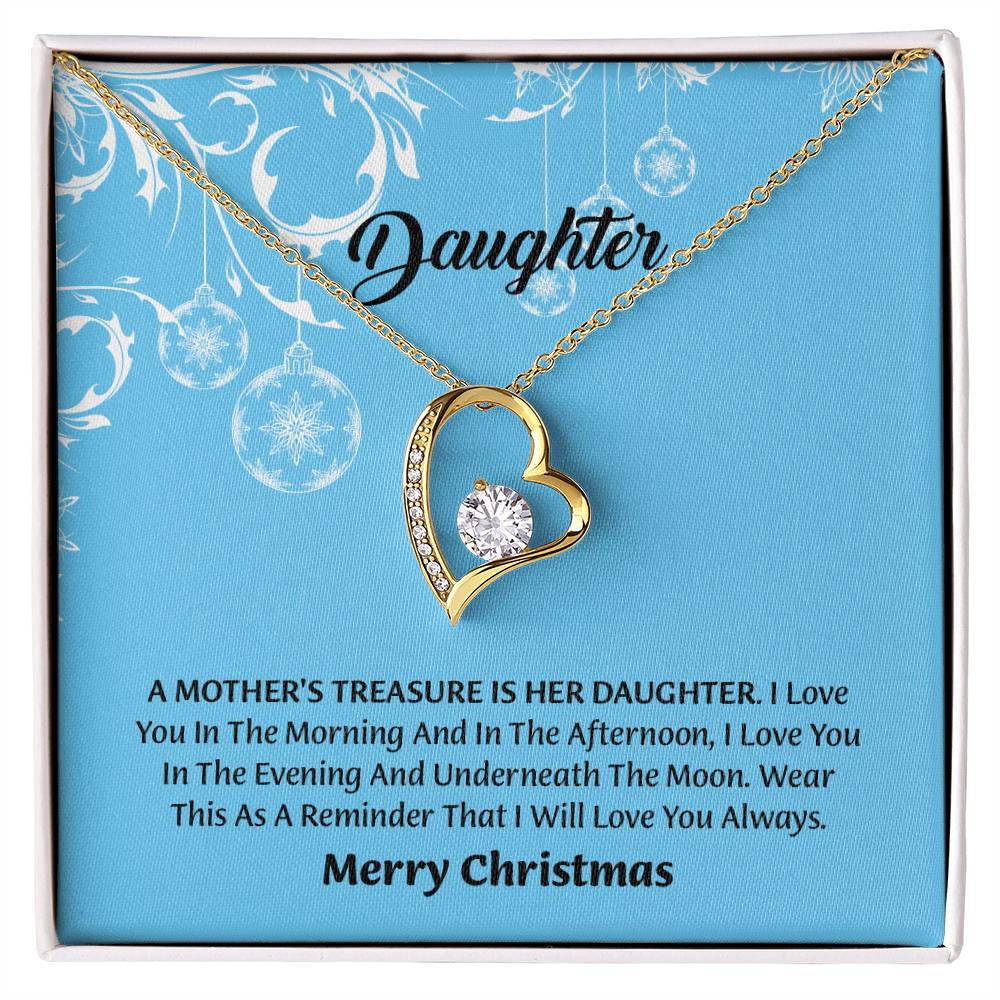 Daughter Forever Love Necklace, Mother Daughter Gift, Christmas Necklace Gift, Birthday Gift To Daughter From Dad