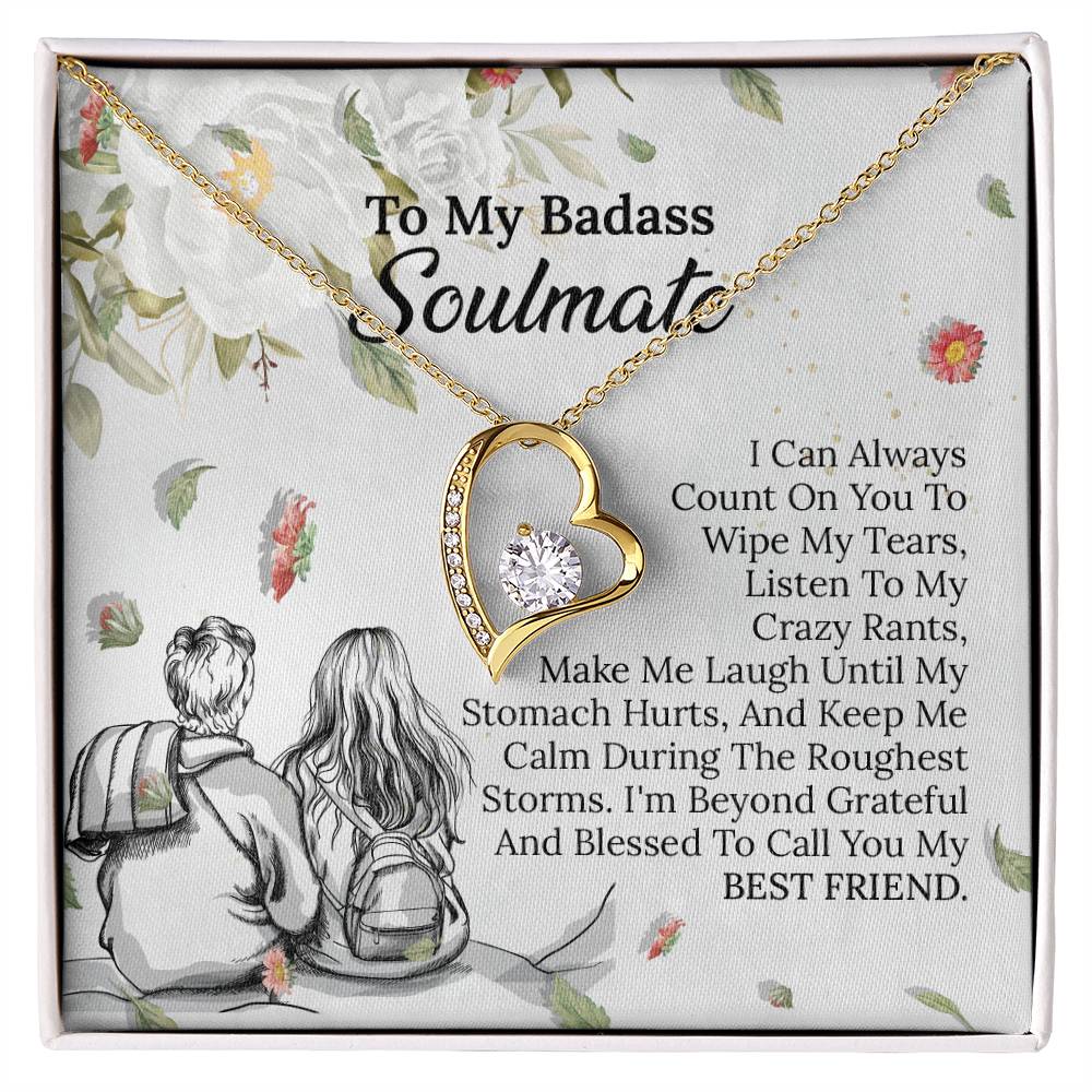 UNIDAZE To My Badass Soulmate Necklace, Soulmate Jewelry for Wife, Birthday Gifts from Husband, Soulmate Gift, Necklace for Girlfriend ShineOn Fulfillment C30025TG C30025TR lx-C30025 PB23-WOOD PT-781 TNM-1 USER-188348