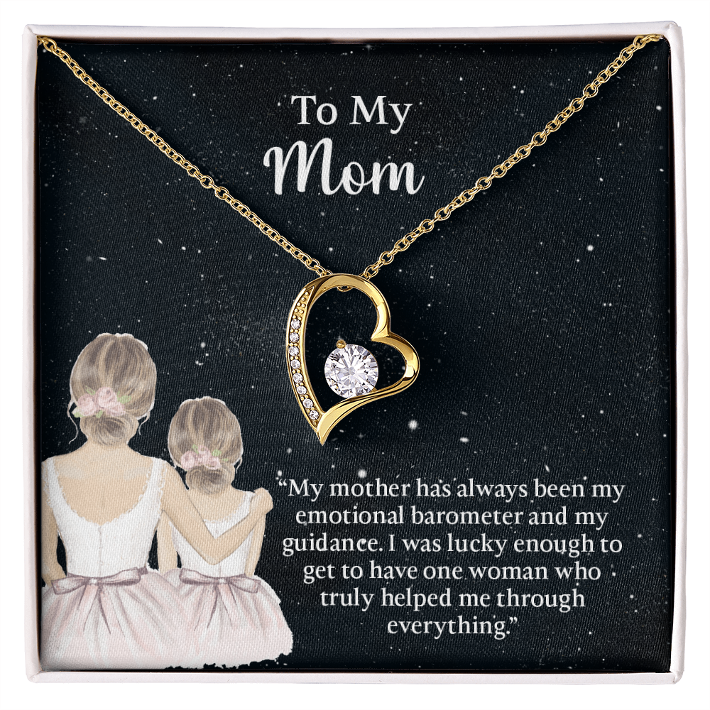 To My Mom Forever Love Necklace, Mom Birthday Gift From Daughter, Mothers Day Necklace, Message Card Jewelry For Mom