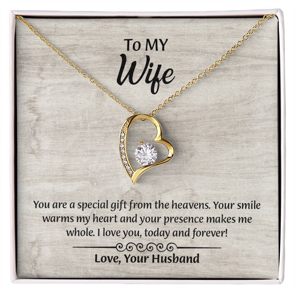 To My Wife Forever Love Necklace, Wife Jewelry, Romantic Anniversary Gift for Wife, Wife Birthday Gift, Necklace for Wife