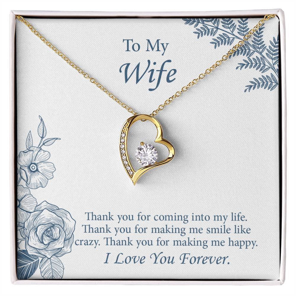 Forever Love Necklace for Wife, Necklace for Wife, Message Card Jewelry, Romantic Anniversary gift for Wife, Wife Birthday Gift