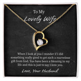 My Lovely Wife Forever Love Necklace, Romantic Anniversary Gift for Wife, Wife Birthday Gift, Necklace for Wife